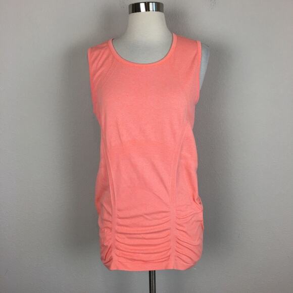 Athleta Neon Orange Racerback Athletic Knit  Tank large - Picture 1 of 7
